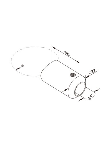 Support axial pour lisse ⌀...