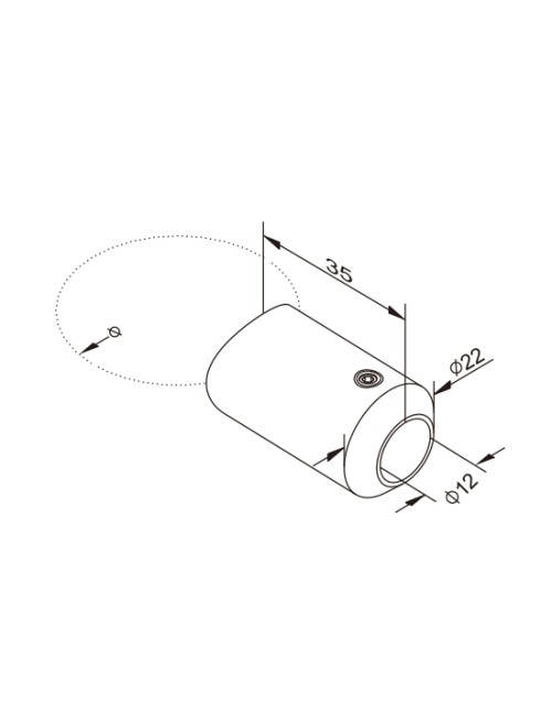 Support axial pour lisse ⌀...
