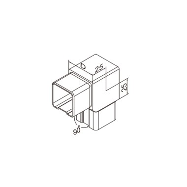 Coude 90° - tube carré 40 x...
