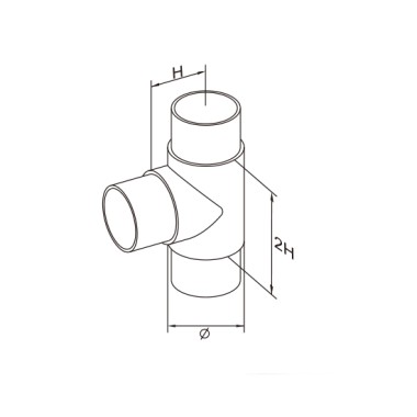 Raccord en T - tube ⌀ 42.4 mm