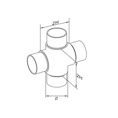 Raccord - tube ⌀ 42.4 mm