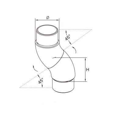 Raccord articulé 45° - tube...