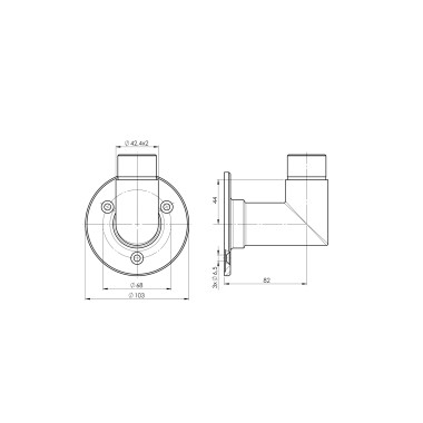 Raccord 90° fixation murale...