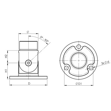 Platine arcticulé  - tube ⌀...