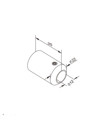 Support axial pour lisse ⌀...