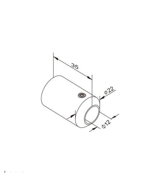 Support axial pour lisse ⌀...